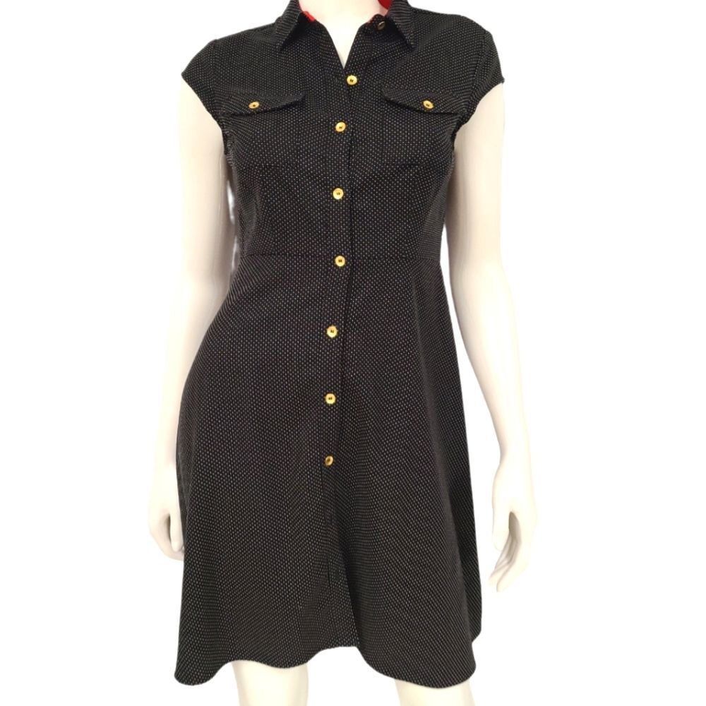 The Limited Black Polka Dot Shirt Dress size 0